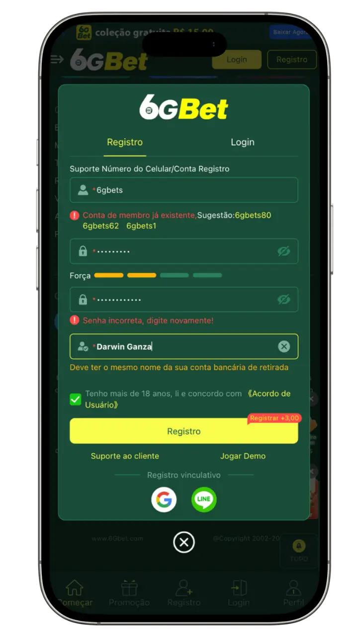 6gbet Registro